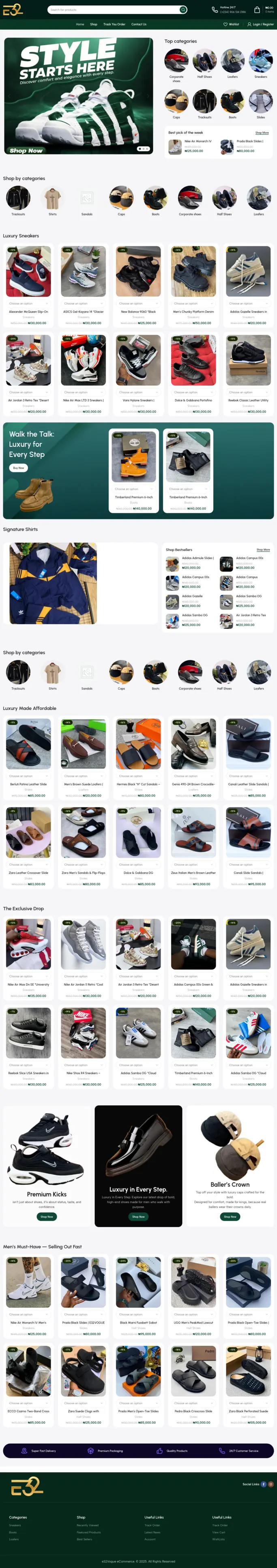 Luxury footwear shopping experience.