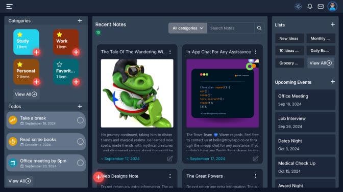 Collaborative productivity and note-taking platform.