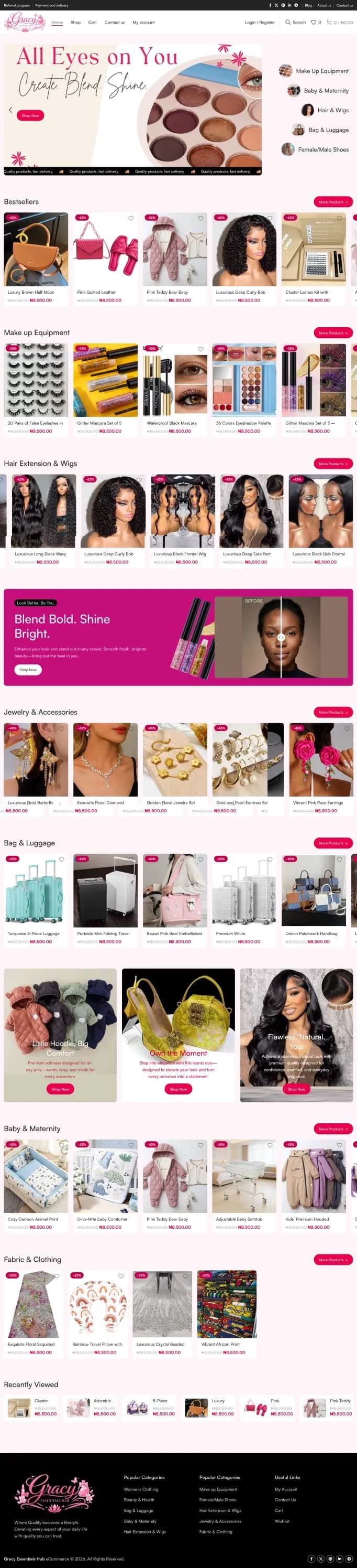 Beauty e-commerce experience optimized for cosmetics.